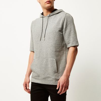 Grey short sleeve hoodie